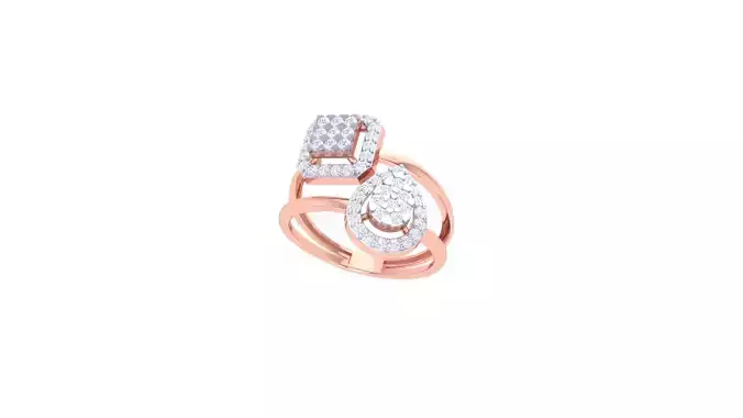 High Jewelry Diamond Cocktail Ring 3dm stl obj
