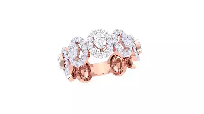 High Jewelry Diamond Cocktail Ring 3dm stl obj