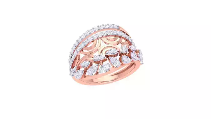 High Jewelry Diamond Cocktail Ring 3dm stl obj