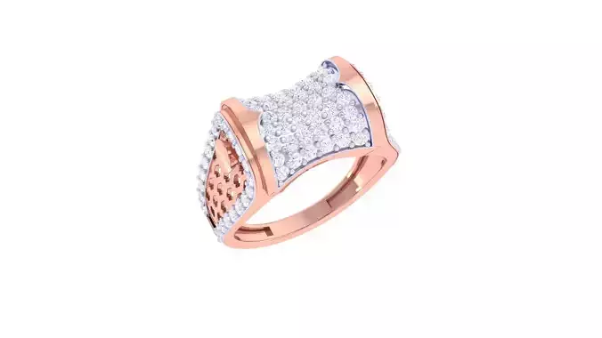 High Jewelry Diamond Cocktail Ring 3dm stl obj