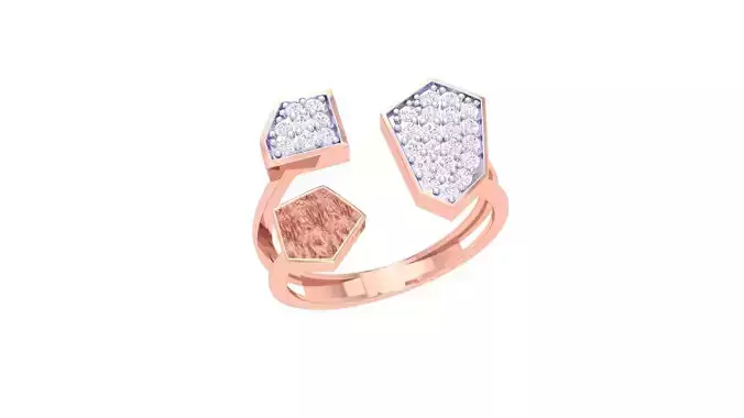 Flat Tri Head High Jewelry Diamond Cocktail Ring 3dm stl obj 3D print model