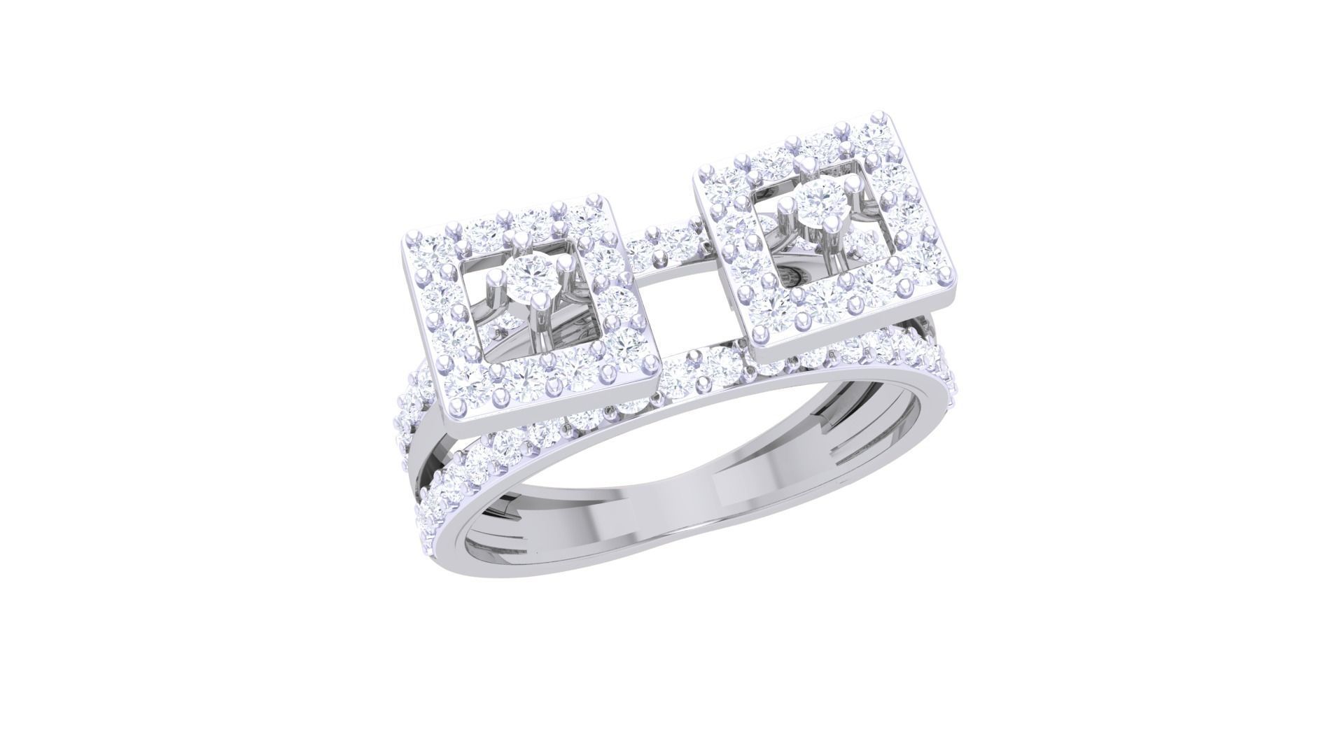 High Jewelry Diamond Cocktail Ring 3dm stl obj 3D print model_5