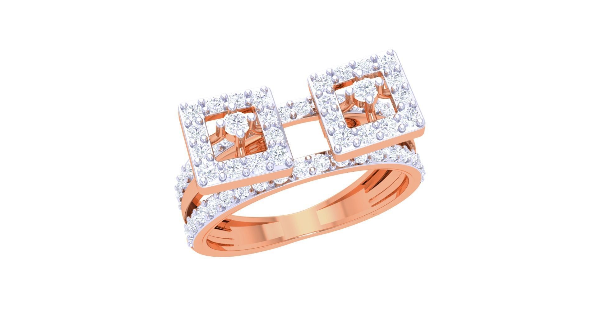 High Jewelry Diamond Cocktail Ring 3dm stl obj 3D print model_6