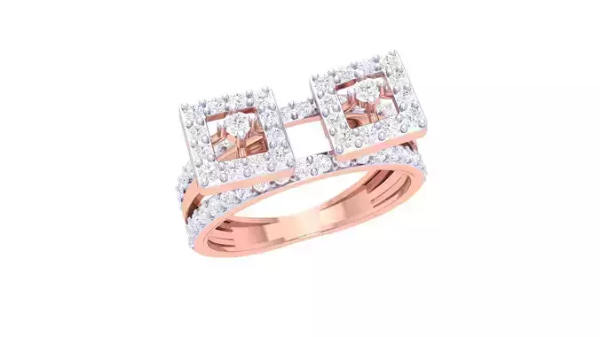 High Jewelry Diamond Cocktail Ring 3dm stl obj
