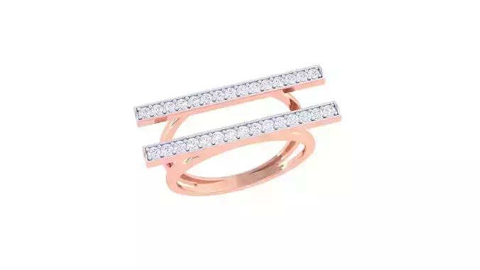 Wire High Jewelry Diamond Cocktail Ring 3dm stl obj