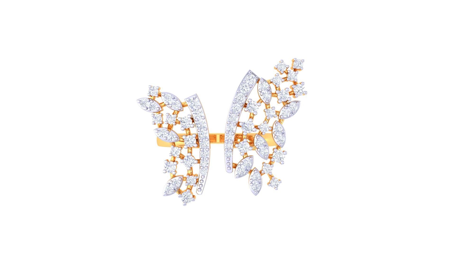 High Jewelry Diamond Cocktail Ring 3dm stl obj 3D print model_8