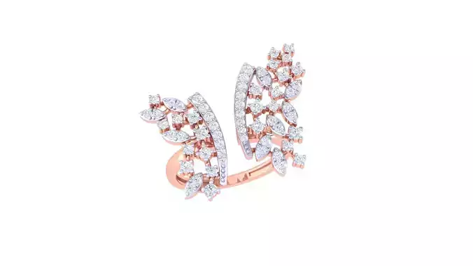 High Jewelry Diamond Cocktail Ring 3dm stl obj