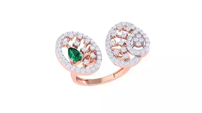 High Jewelry Diamond Cocktail Ring 3dm stl obj
