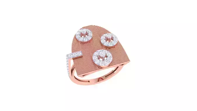 High Jewelry Diamond Cocktail Ring 3dm stl obj