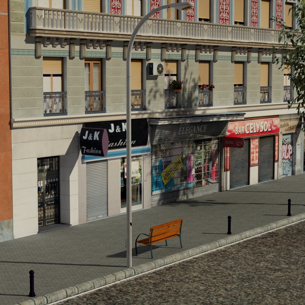 5 City Blocks Collection Low-poly 3D model_81