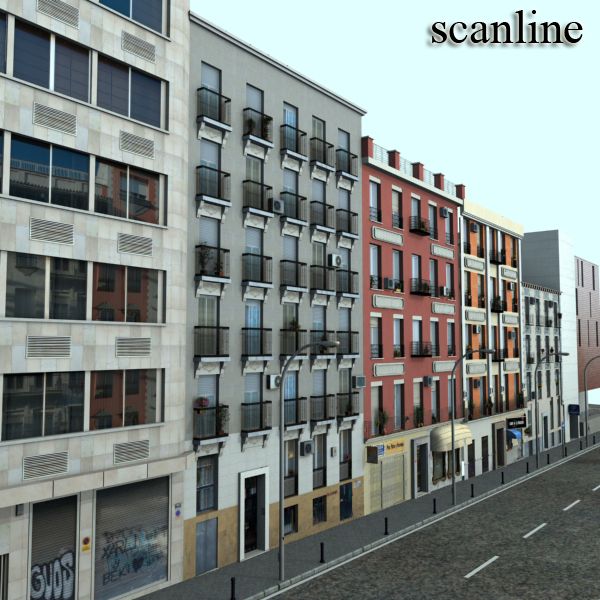 5 City Blocks Collection Low-poly 3D model_34