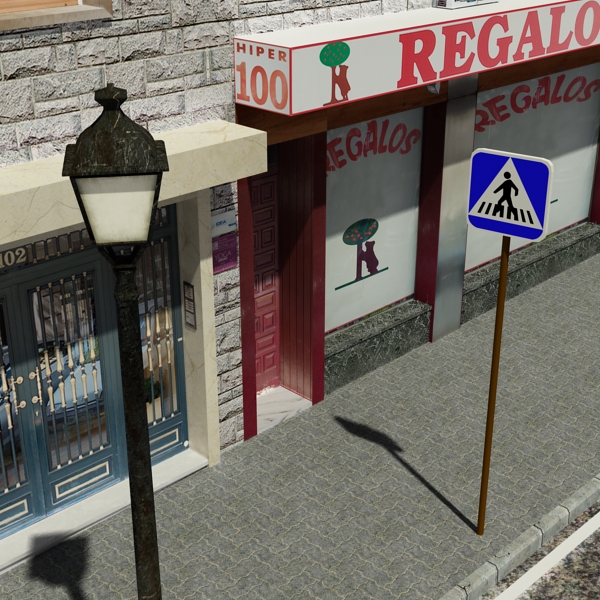 5 City Blocks Collection Low-poly 3D model_168