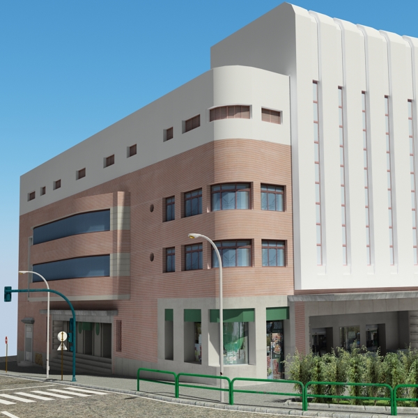 5 City Blocks Collection Low-poly 3D model_11