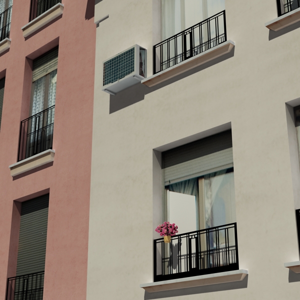 5 City Blocks Collection Low-poly 3D model_120