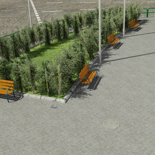 5 City Blocks Collection Low-poly 3D model_10