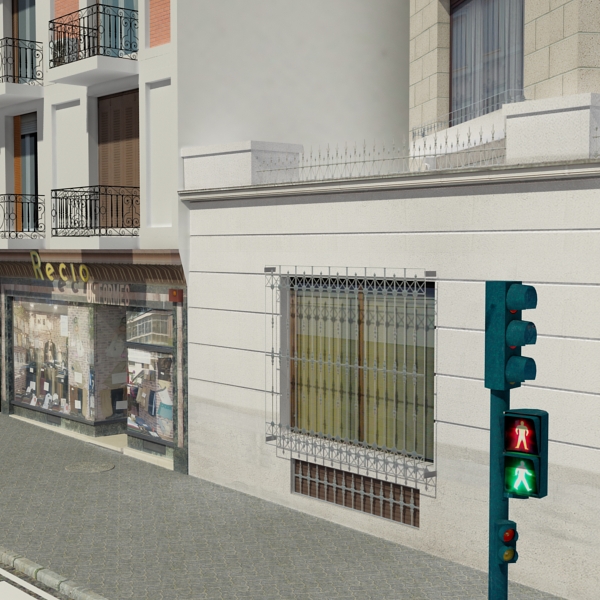 5 City Blocks Collection Low-poly 3D model_56