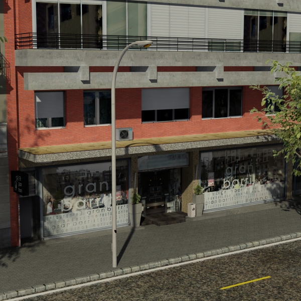 5 City Blocks Collection Low-poly 3D model_115