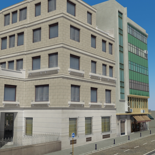 5 City Blocks Collection Low-poly 3D model_53