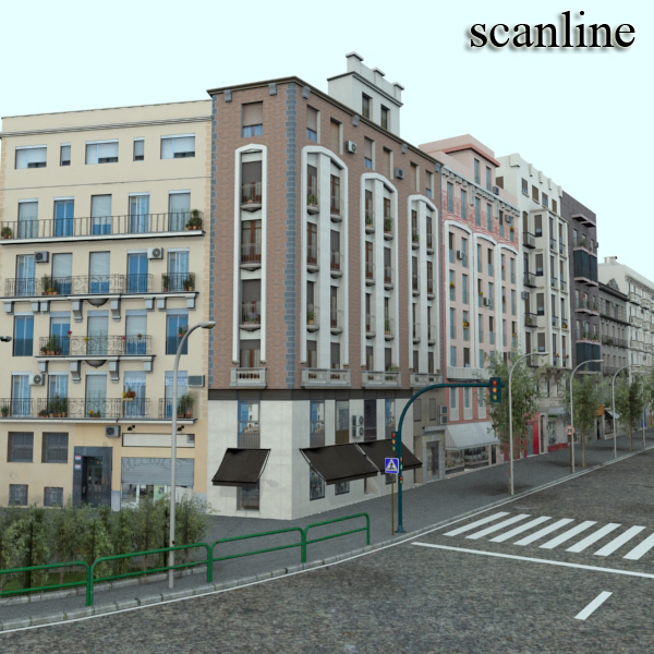 5 City Blocks Collection Low-poly 3D model_35