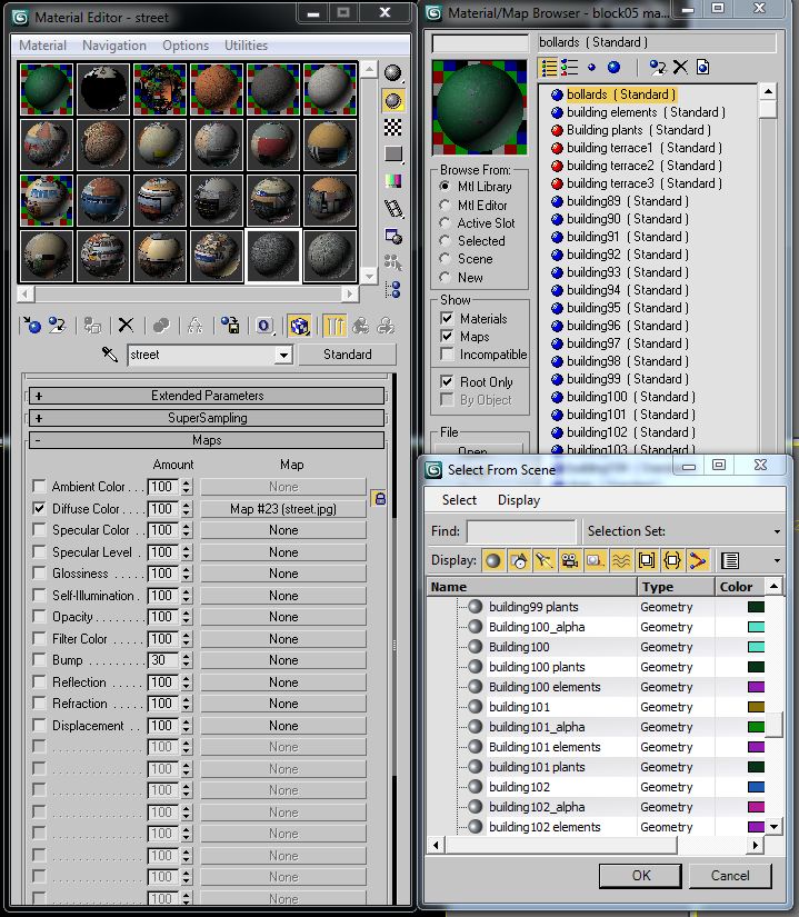 5 City Blocks Collection Low-poly 3D model_173