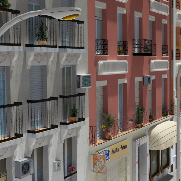 5 City Blocks Collection Low-poly 3D model_26