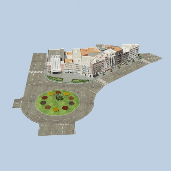5 City Blocks Collection Low-poly 3D model_6