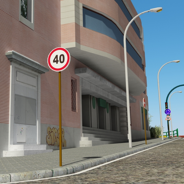 5 City Blocks Collection Low-poly 3D model_12