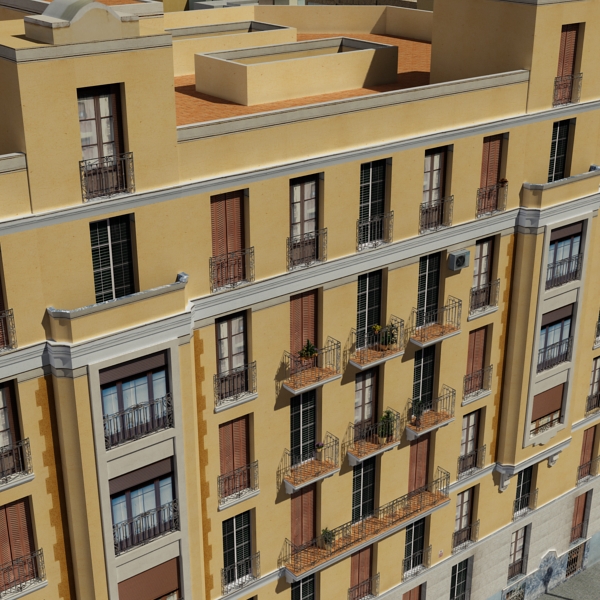 5 City Blocks Collection Low-poly 3D model_157