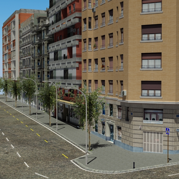 5 City Blocks Collection Low-poly 3D model_108