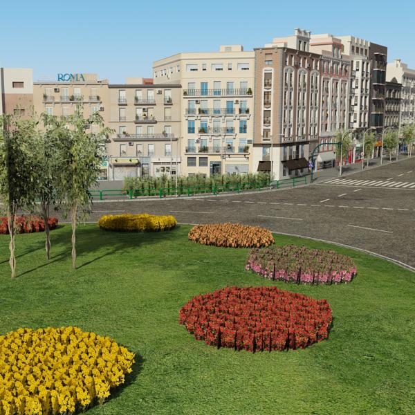 5 City Blocks Collection Low-poly 3D model_3