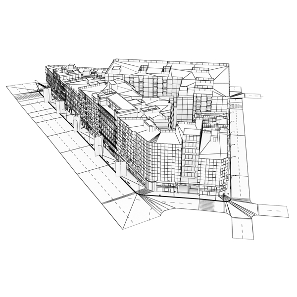 5 City Blocks Collection Low-poly 3D model_97