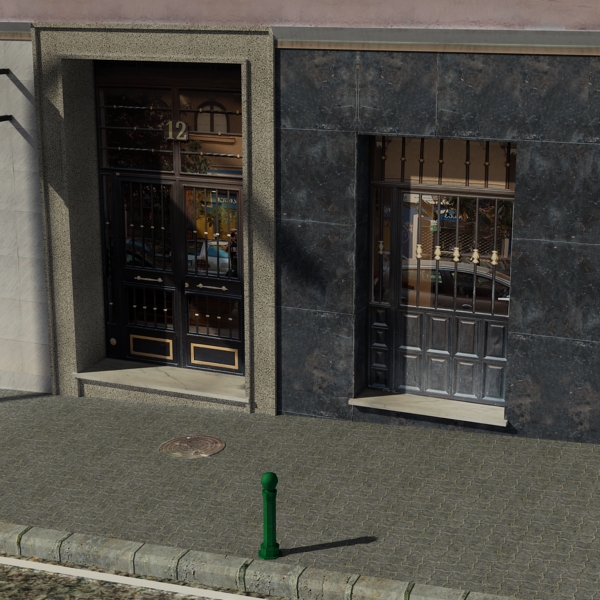 5 City Blocks Collection Low-poly 3D model_117