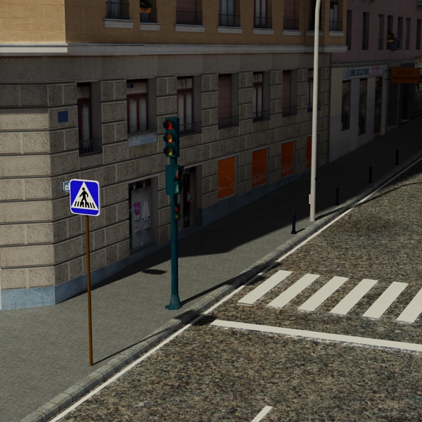 5 City Blocks Collection Low-poly 3D model_116