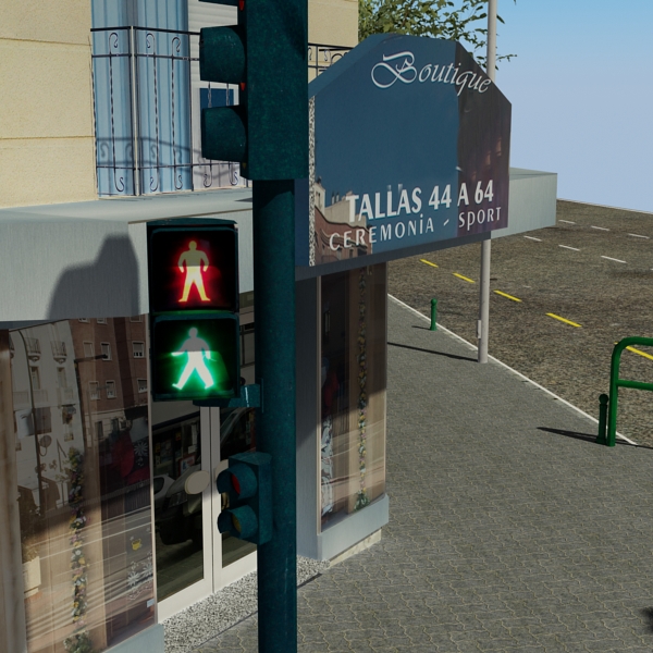 5 City Blocks Collection Low-poly 3D model_169