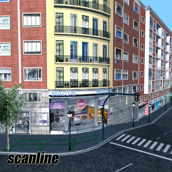 5 City Blocks Collection Low-poly 3D model_129