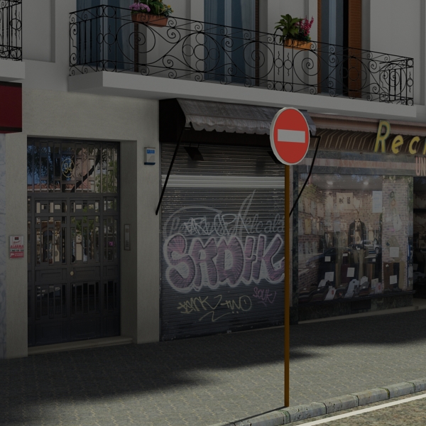 5 City Blocks Collection Low-poly 3D model_55