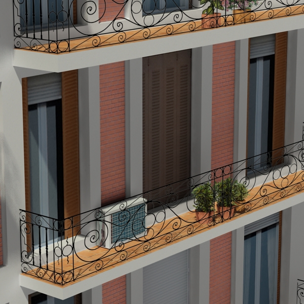 5 City Blocks Collection Low-poly 3D model_62