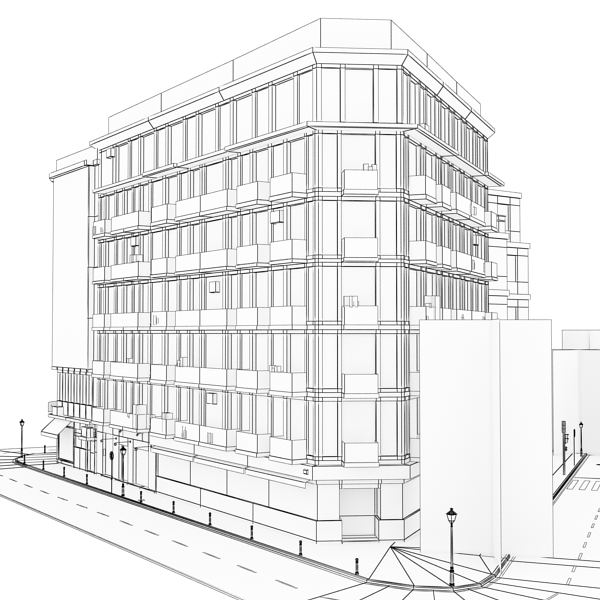 5 City Blocks Collection Low-poly 3D model_67