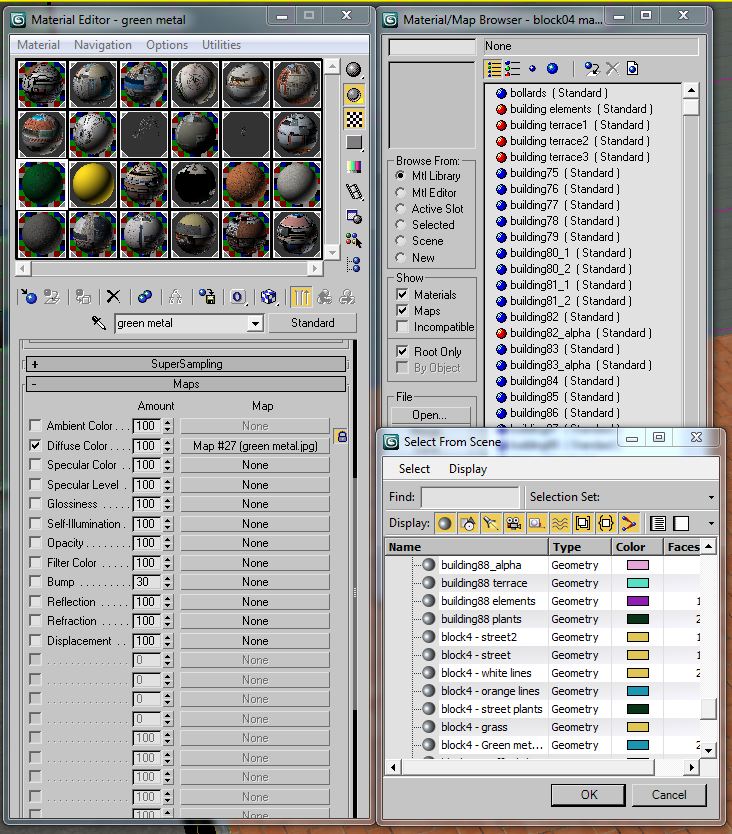 5 City Blocks Collection Low-poly 3D model_131