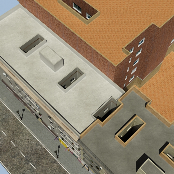 5 City Blocks Collection Low-poly 3D model_167