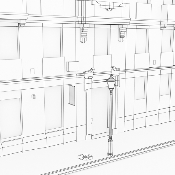 5 City Blocks Collection Low-poly 3D model_177