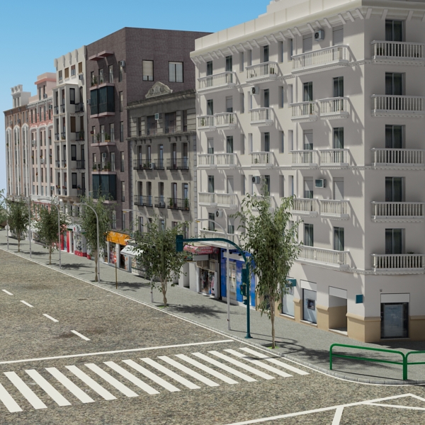 5 City Blocks Collection Low-poly 3D model_7