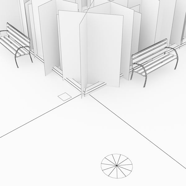 5 City Blocks Collection Low-poly 3D model_43