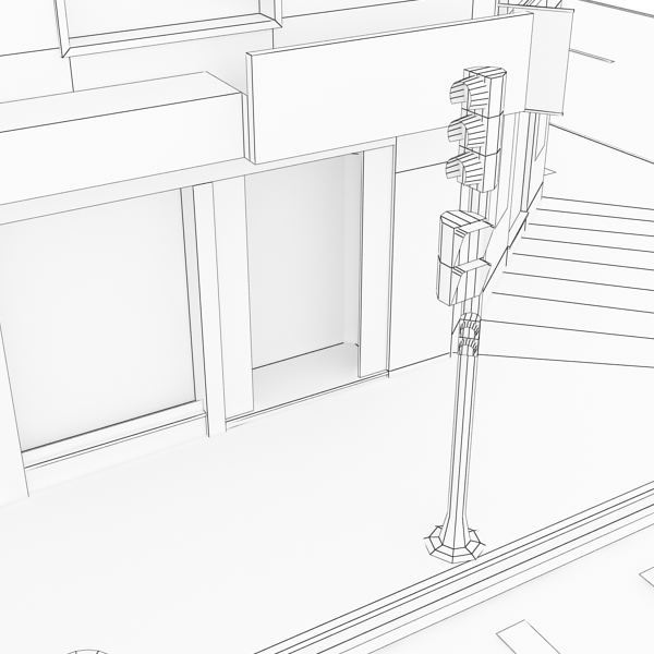 5 City Blocks Collection Low-poly 3D model_178