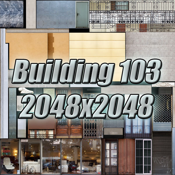 5 City Blocks Collection Low-poly 3D model_189