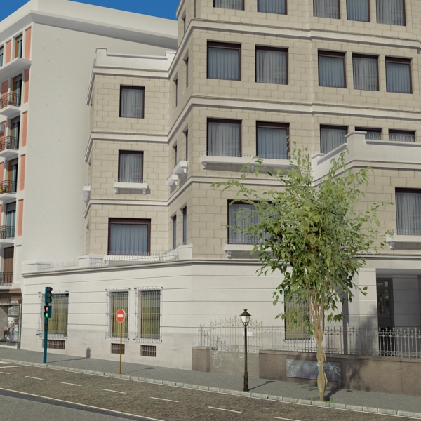 5 City Blocks Collection Low-poly 3D model_51