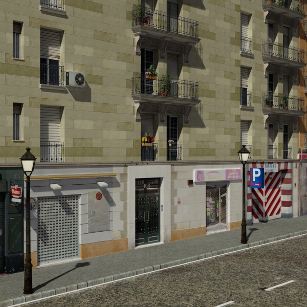 5 City Blocks Collection Low-poly 3D model_155