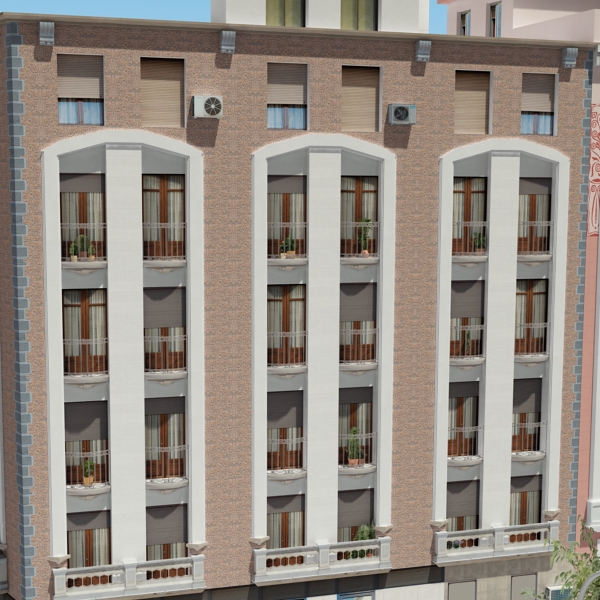 5 City Blocks Collection Low-poly 3D model_19