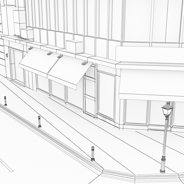 5 City Blocks Collection Low-poly 3D model_69