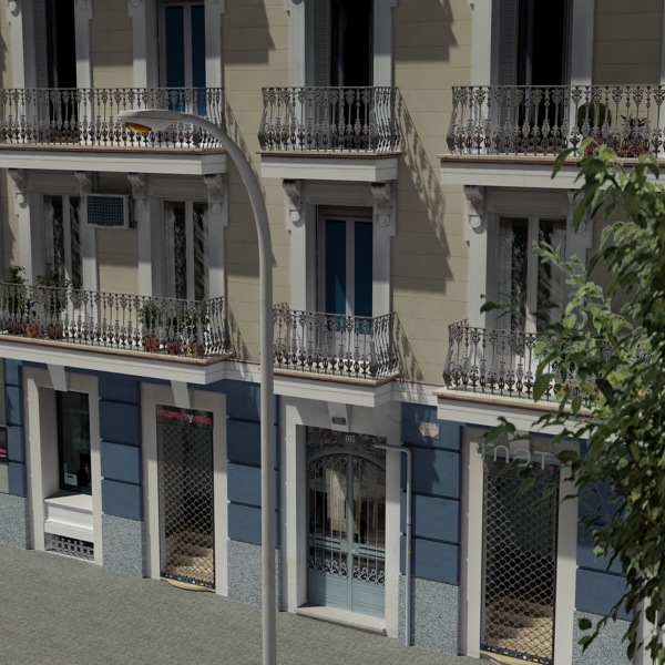 5 City Blocks Collection Low-poly 3D model_114